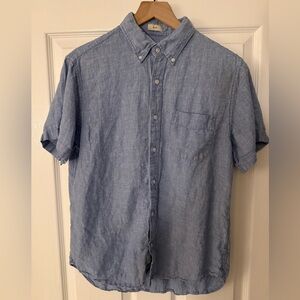 J. Crew Baird McNutt Light Blue Linen Button Down
